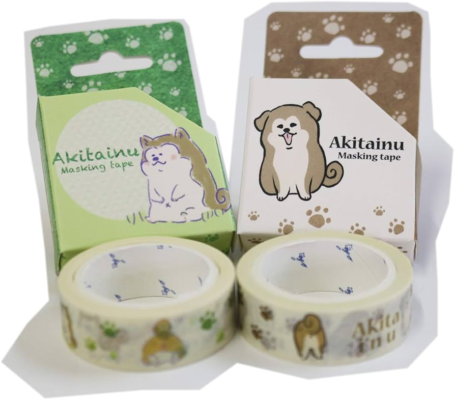 Amazon.co.jp: ぺたぺた秋田犬マスキングテープセット : 文房具